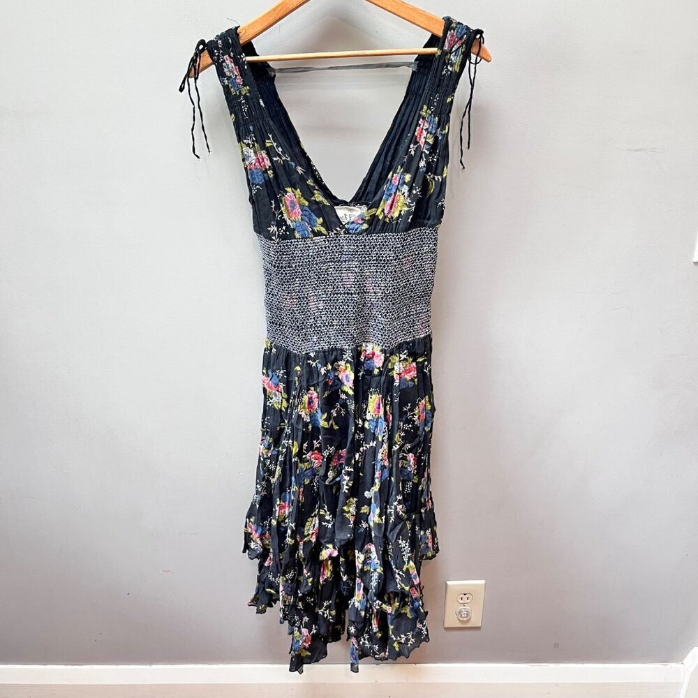 NEW Free People FP‎ One Floral Smocked Midi Gypsy Floral Dress- Sz. S